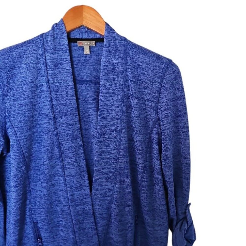 T By Talbots Jacket Blue Size Xs Open Front Sweat… - image 5